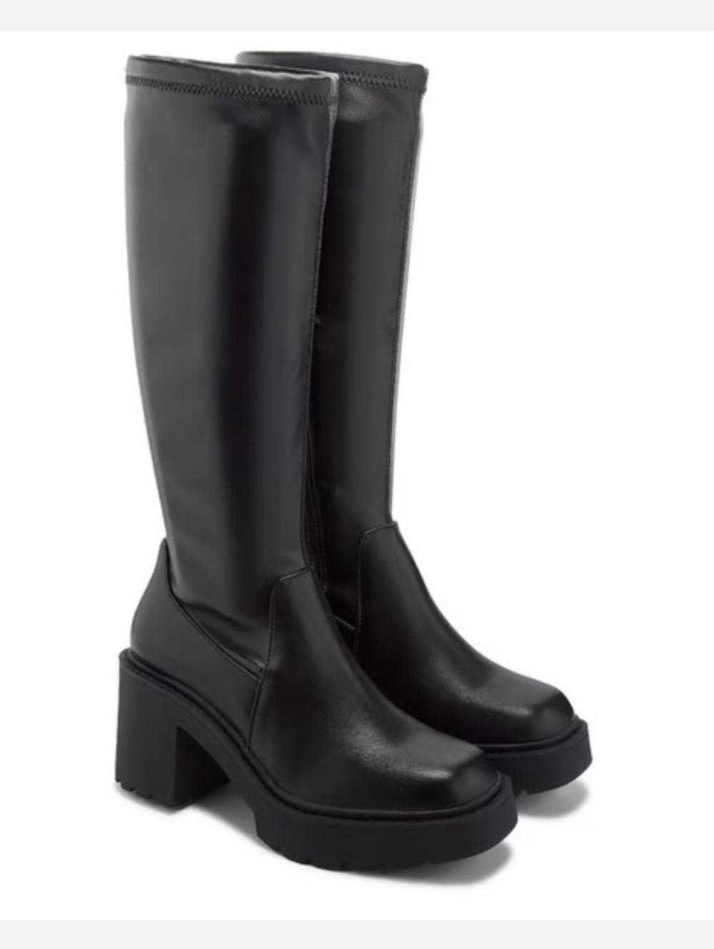 Madden Girl Silass Chunky Heel Platform Festival Zip Up Knee High Boots, Size 8